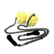 Monkey Fist Fire Poi with Chains and Double-Loop Handles