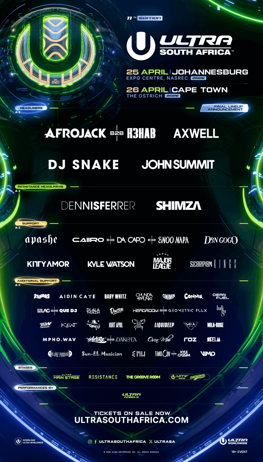 Ultra Music Festival South Africa 2026 Line-up