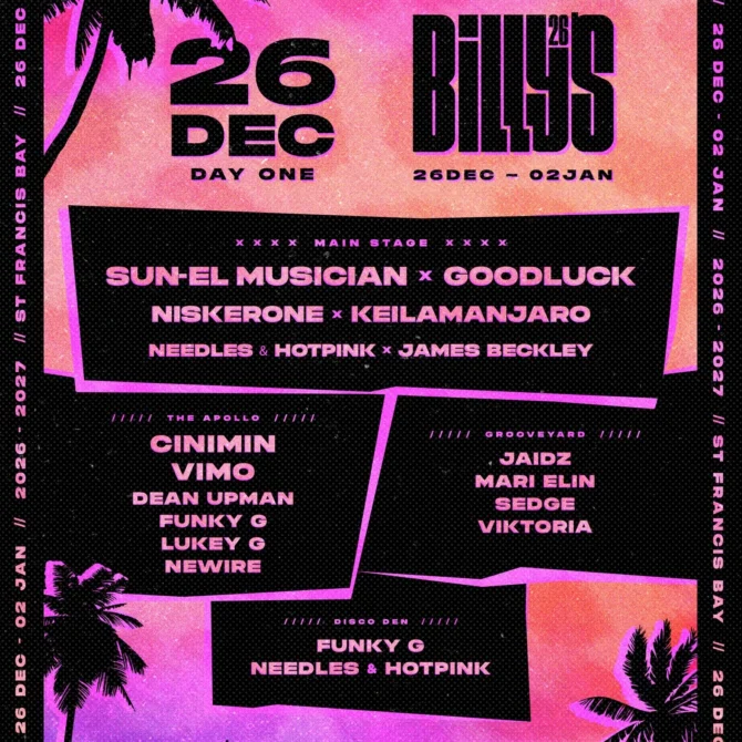 Billy Beachs 2026 Lineup graphic day 1