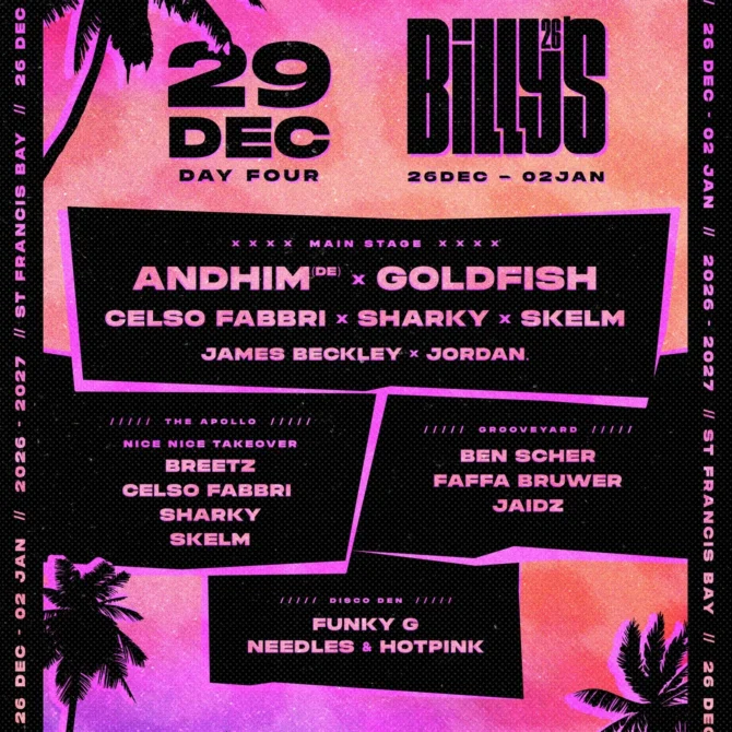 Billy Beachs 2026 Lineup graphic day 4