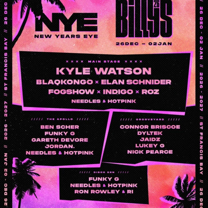 Billy Beachs 2026 Lineup graphic day 6