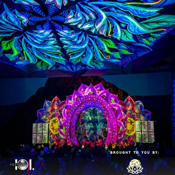 Earthdance – Dancefloor & Stage at Night time – Copy